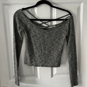 Long sleeve crop in Grey by Express - Size Small